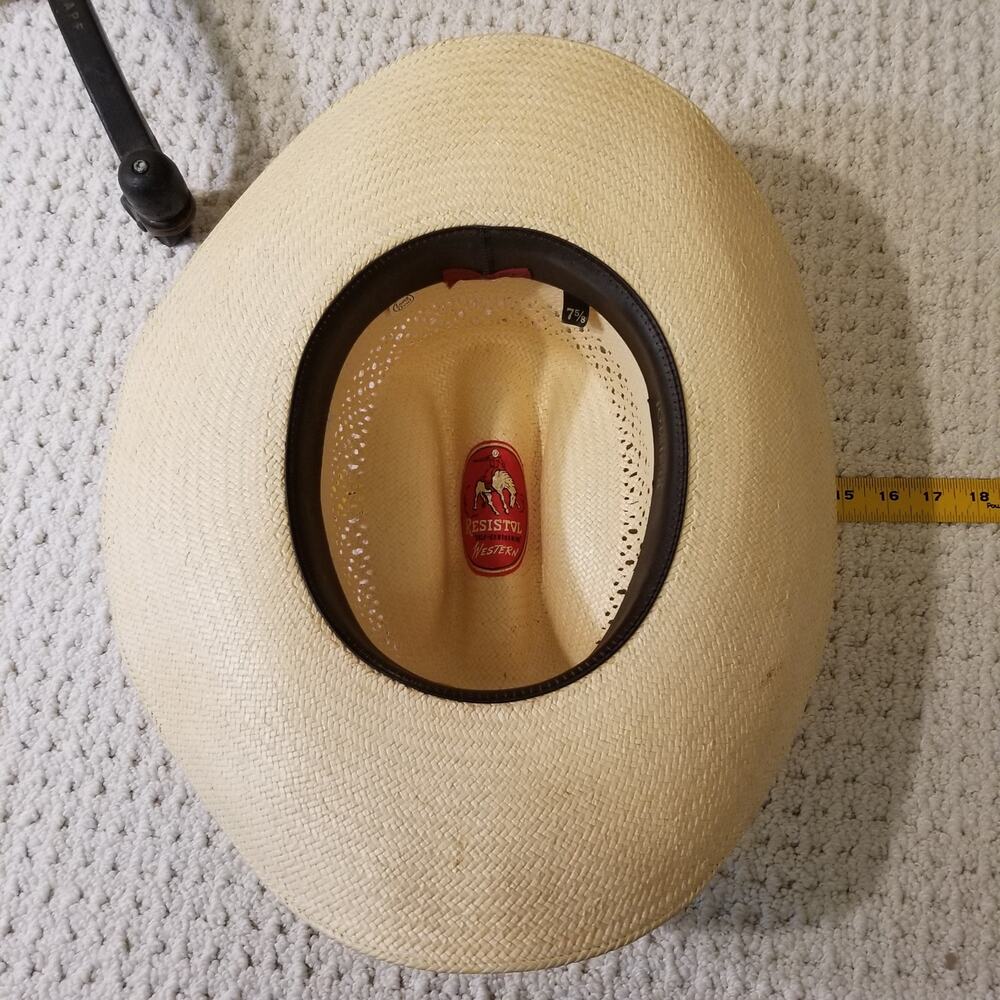 Vintage Resistol Classic Straw Cowboy Hat Self Conforming Size 7 5/8 - Picture 5 of 9